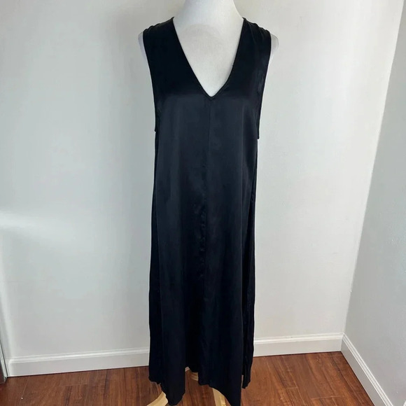 ❌ALI GOLDEN 100% Silk V Neck Midi Dress Size XS / S - Picture 2 of 7